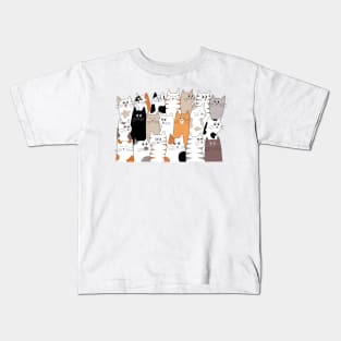 Cartoon Cat Doodle Kids T-Shirt